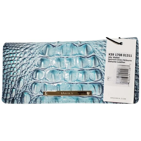 Brahmin Ady Spearmint Melbourne Leather Wallet NWT - Picture 1 of 4